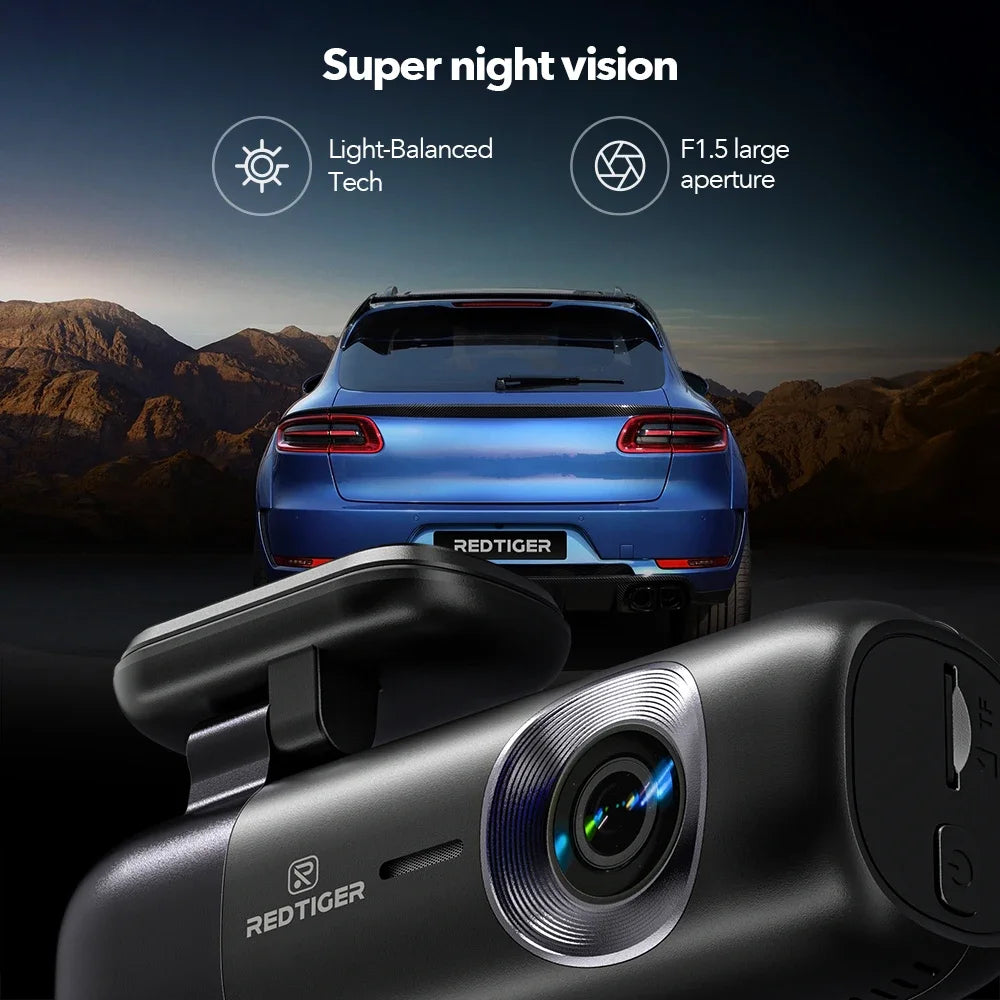 Dash Cam 4K Front and Rear WiFi GPS Car Camera