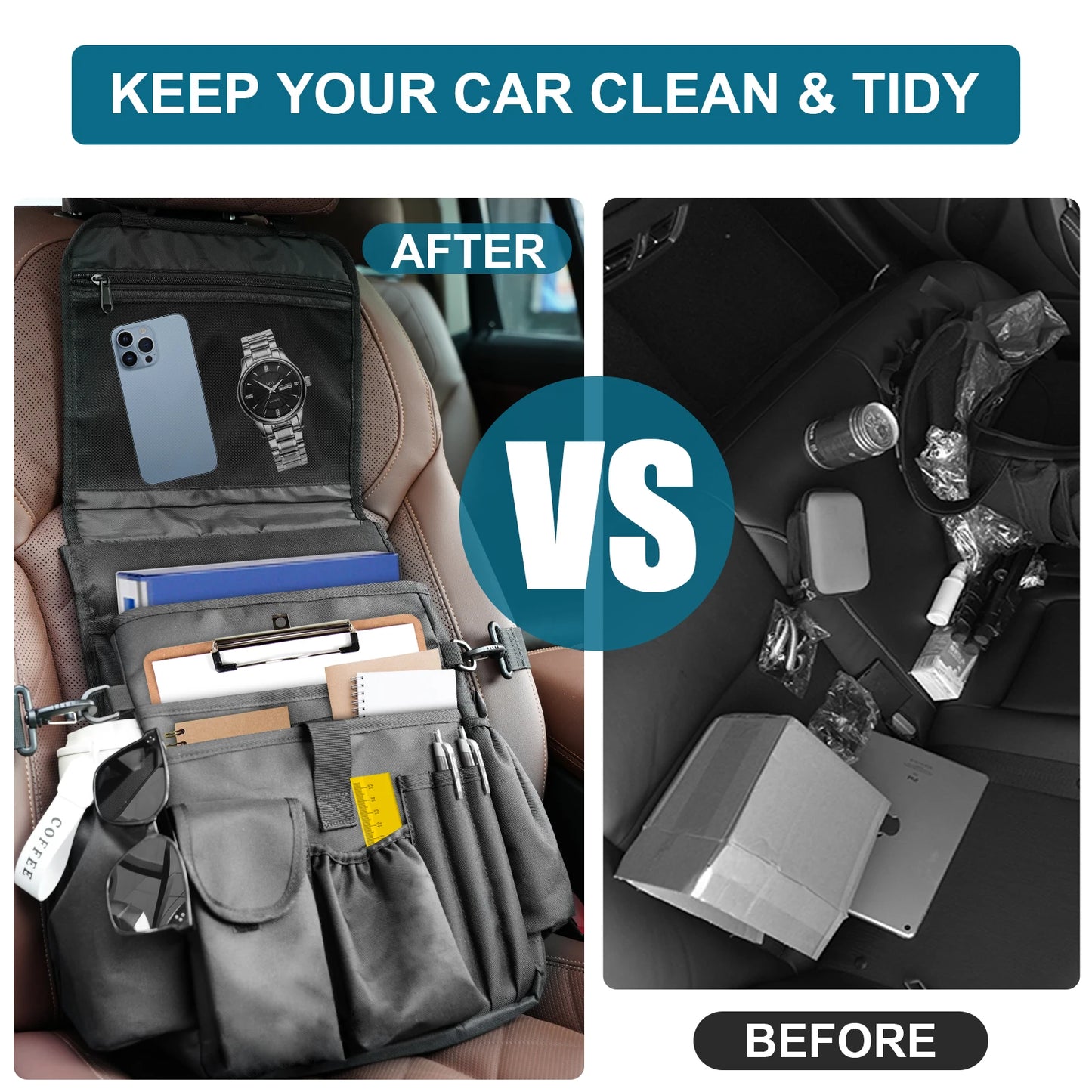 Car Front Seat Patrol Bag Organizer Police Gear Duty Storage Tactical Molle Back
