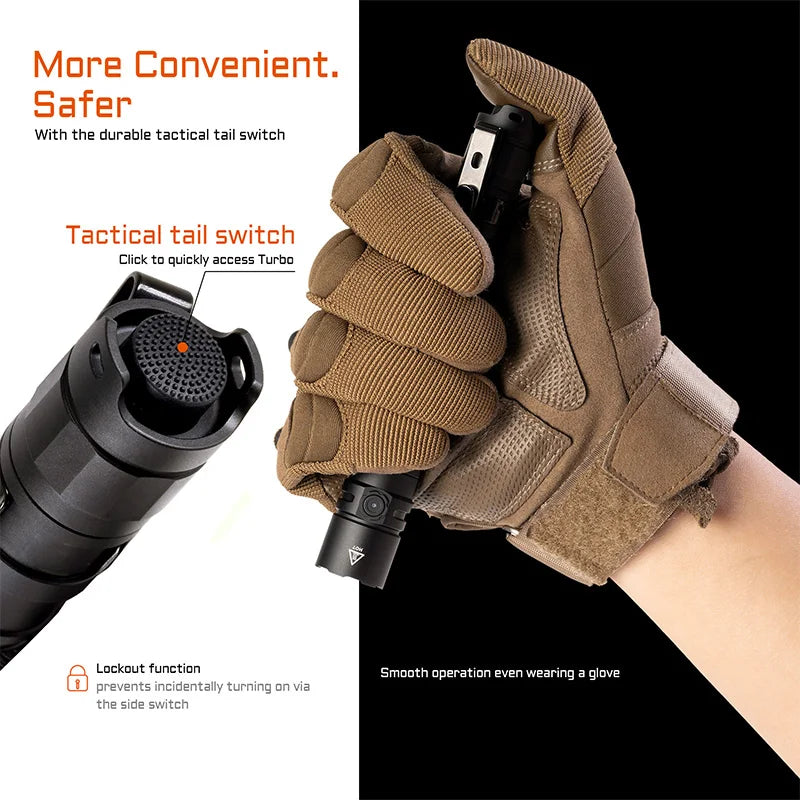 2AA LED flashlight 1600 lumen portable EDC flashlight
USB-C rechargeable battery