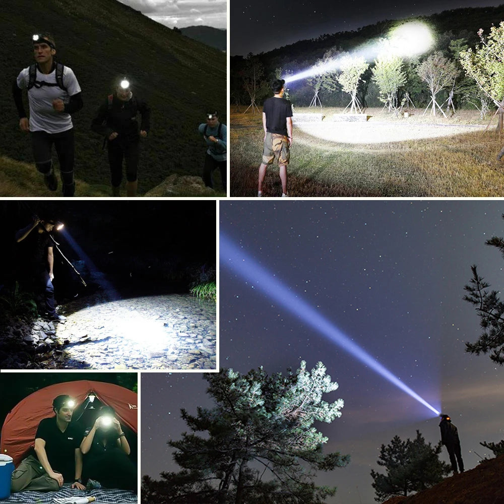 LED Headlamp Portable USB Rechargeable with Built in 18650 mAH Battery
