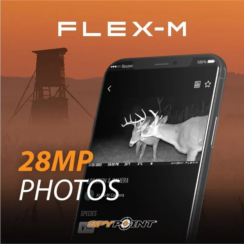 SPYPOINT Flex-M Twin Pack Cellular Trail Cameras - Best Hunting Accessories, No WiFi Needed, GPS, Night Vision