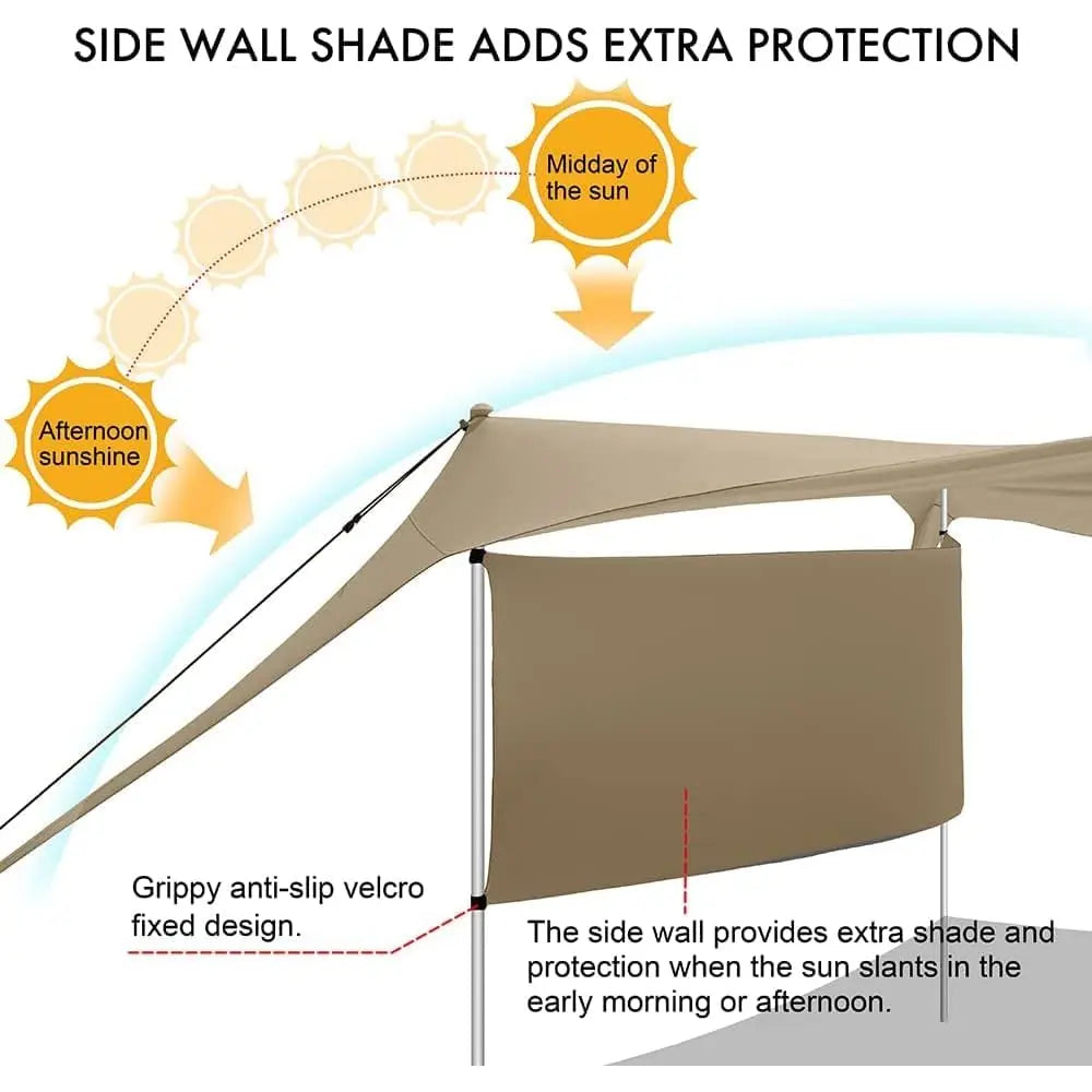 Beach Canopy Tent Shade With Sidewalls 10X10Ft, 6.6Ft Tall, Upf50+ Sun Shelter, Windproof & Water Resistant, Ludes Guylines