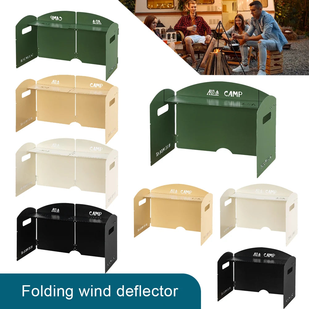 Foldable Camping Gas Stove Windshield with Storage Layer
