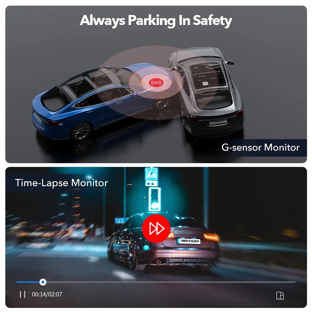 Dash Cam 4K Front and Rear WiFi GPS Car Camera