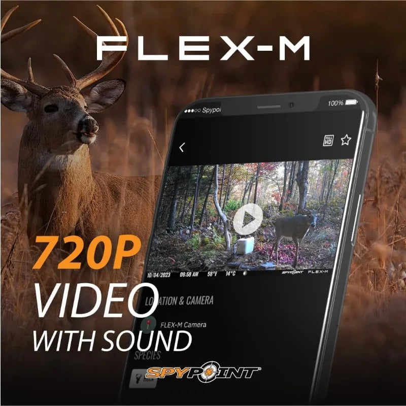 SPYPOINT Flex-M Twin Pack Cellular Trail Cameras - Best Hunting Accessories, No WiFi Needed, GPS, Night Vision
