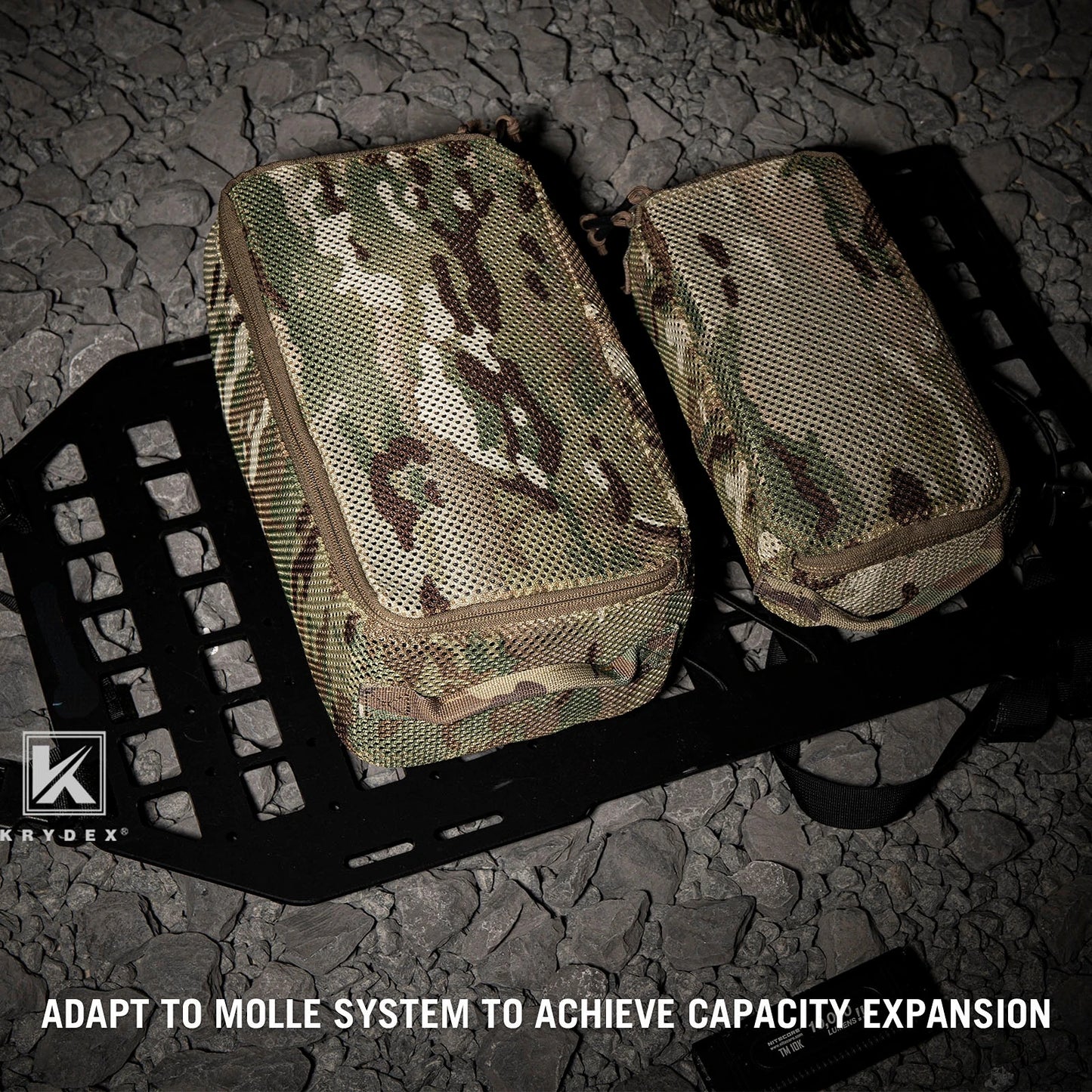KRYDEX Tactical Modular Pouch Set Outdoor Backpack Organizer Travel Suitcase Packing Cubes Hunting Gear