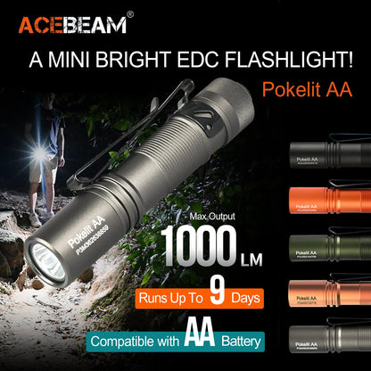 AA EDC Flashlight 1000 Lumens High CRI90 USB-C Rechargeable
