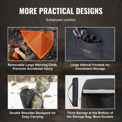 270° See Through 2-3 Person Pop Up Deer Blind for Hunting with Carrying Bag