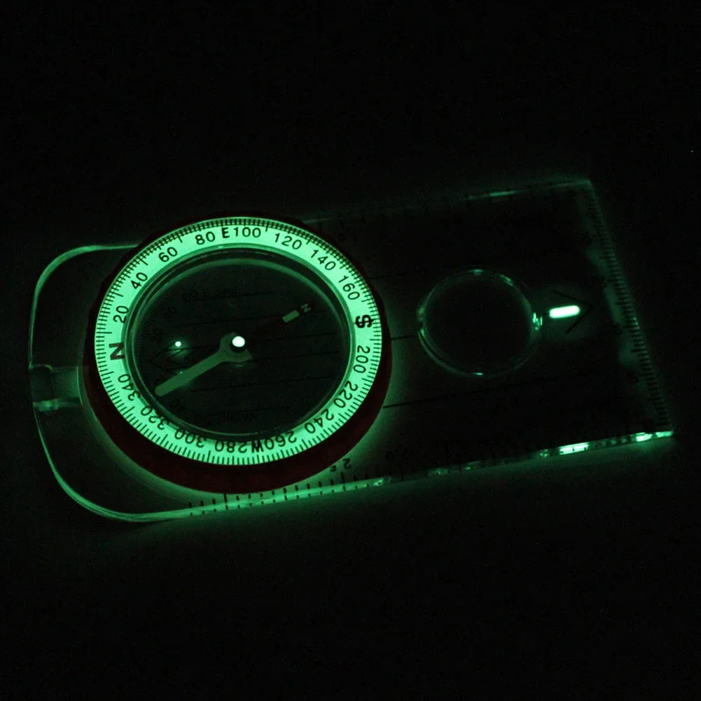 Luminous Compass High Accuracy Waterproof Compass with Magnifier