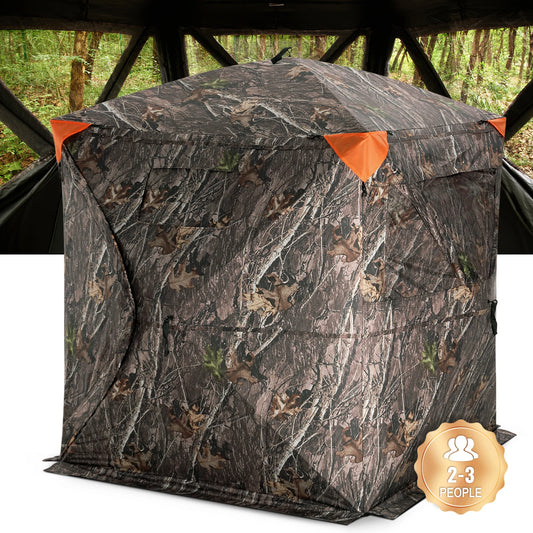 270° See Through 2-3 Person Pop Up Deer Blind for Hunting with Carrying Bag