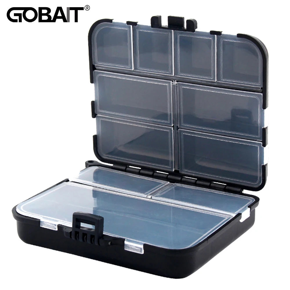 Portable Plastic Fishing Tackle Box- 2 Layers-12 Individual Spaces Container