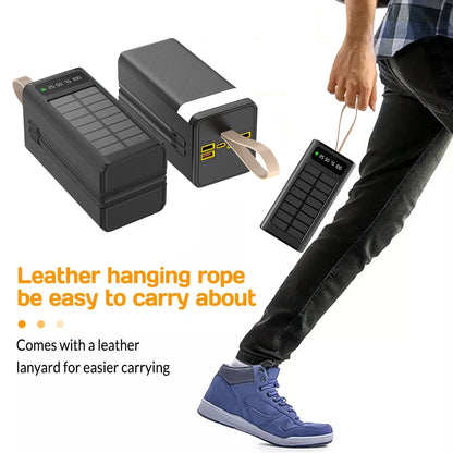 60000mAh large-capacity hanging solar charger, with LED power indicator, 7 input/output ports.