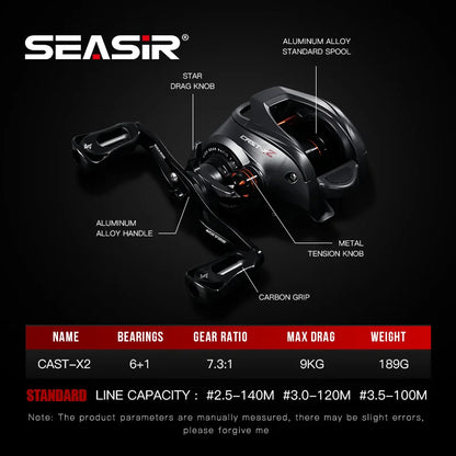 SEASIR Cast X2 Baitcasting Reel
