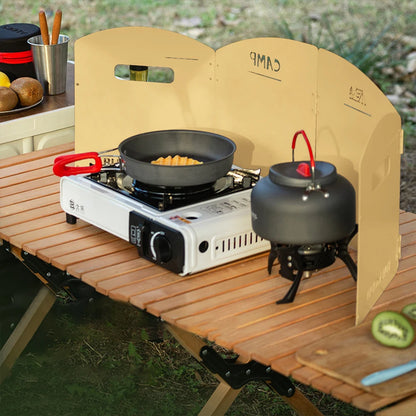 Foldable Camping Gas Stove Windshield with Storage Layer