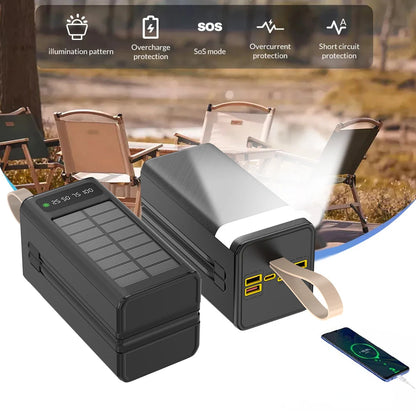 60000mAh large-capacity hanging solar charger, with LED power indicator, 7 input/output ports.