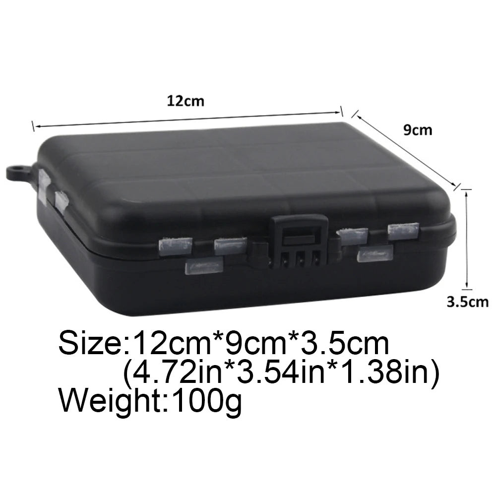 Portable Plastic Fishing Tackle Box- 2 Layers-12 Individual Spaces Container