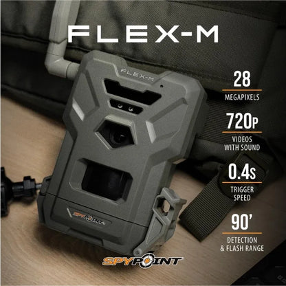 SPYPOINT Flex-M Twin Pack Cellular Trail Cameras - Best Hunting Accessories, No WiFi Needed, GPS, Night Vision