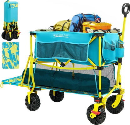 400L Collapsible Double Decker Beach Wagon with Brakes