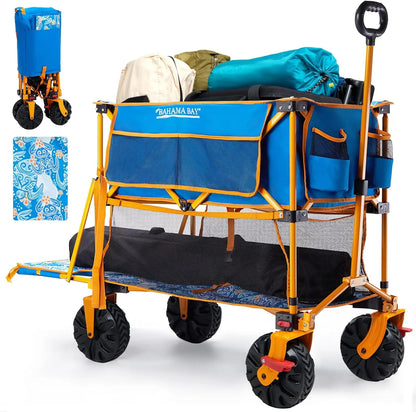 400L Collapsible Double Decker Beach Wagon with Brakes