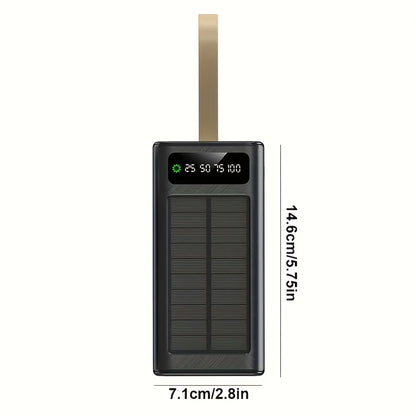 60000mAh large-capacity hanging solar charger, with LED power indicator, 7 input/output ports.