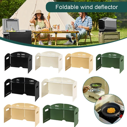 Foldable Camping Gas Stove Windshield with Storage Layer