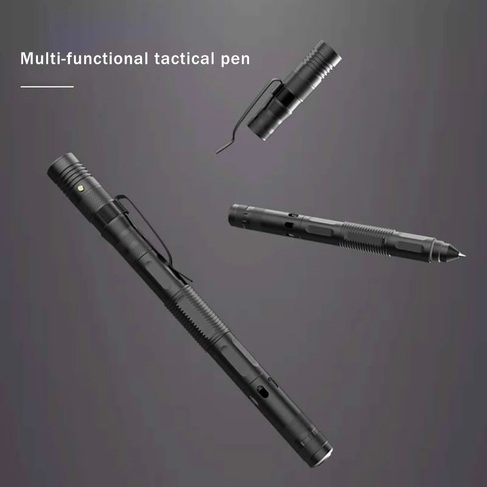 Multifunctional Ballpoint Pen With 100LM Flashlight Tactical Self-Defense Pen Fragile Window Breaker EDC Outdoor Survival Tool