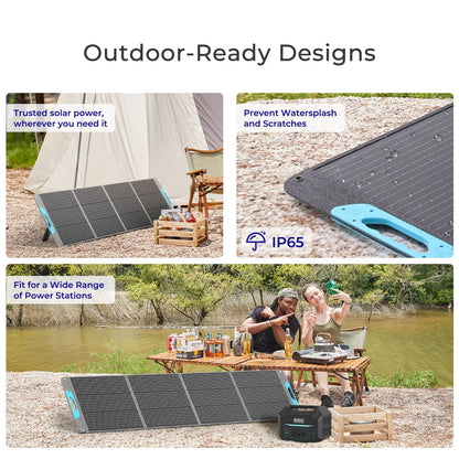 200W Portable Solar Panel, IP65 Waterproof Foldable Solar Panel Power Backup