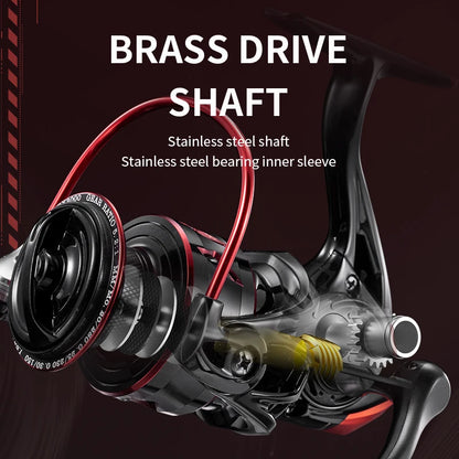 Fishing Spinning Reel 5.2:1 Black Red 10kg