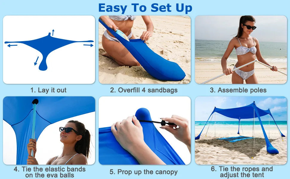 Adjustable Outdoor Lawn and Beach Canopy