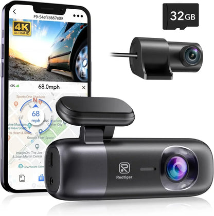 Dash Cam 4K Front and Rear WiFi GPS Car Camera