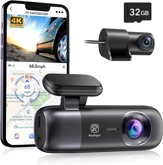 Dash Cam 4K Front and Rear WiFi GPS Car Camera