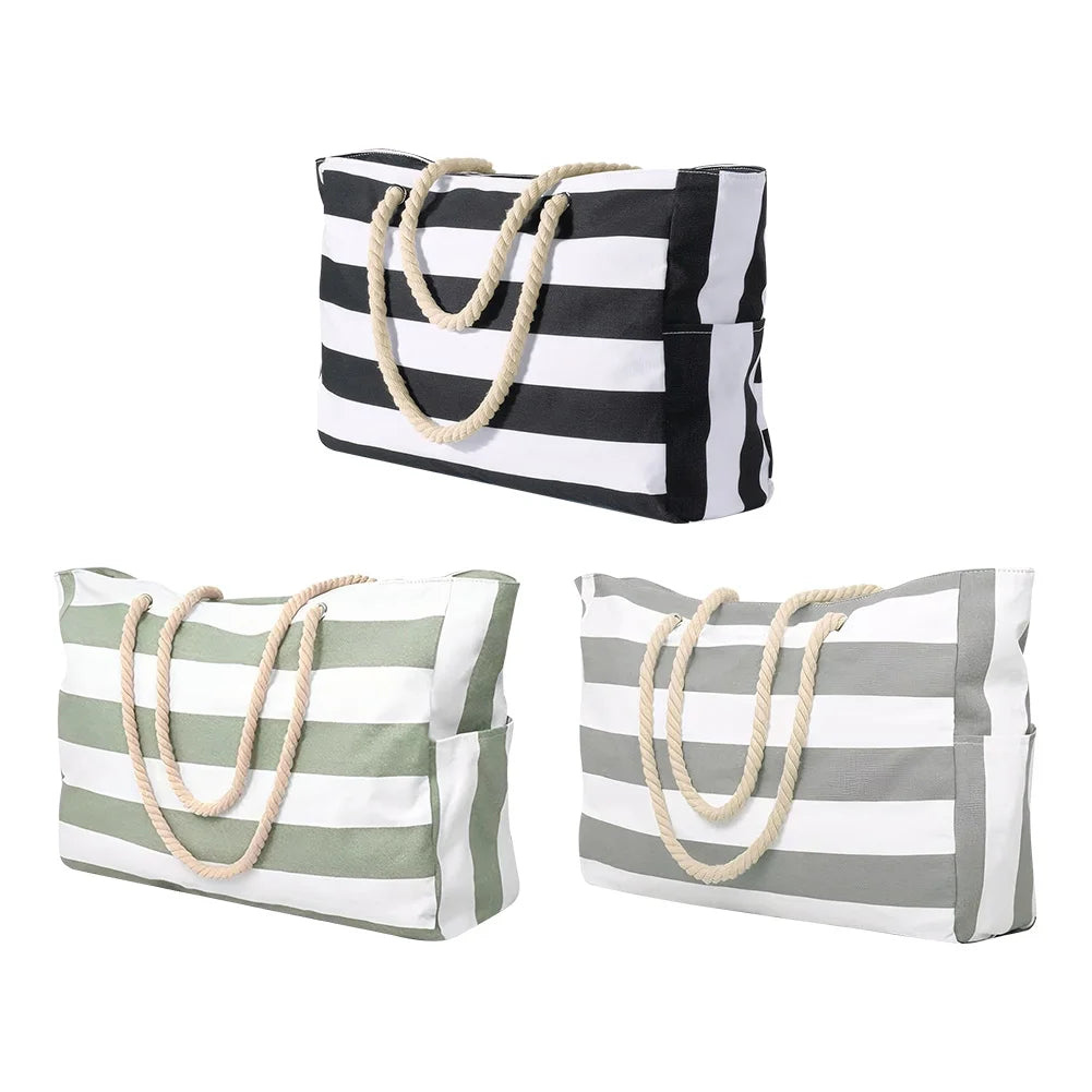 Beach Tote Bag Large  Waterproof, Sand-Proof Overnight Bag for Women