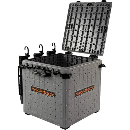 13" x 13" Fishing Crate with 3 Rod Holders - Battleship Grey