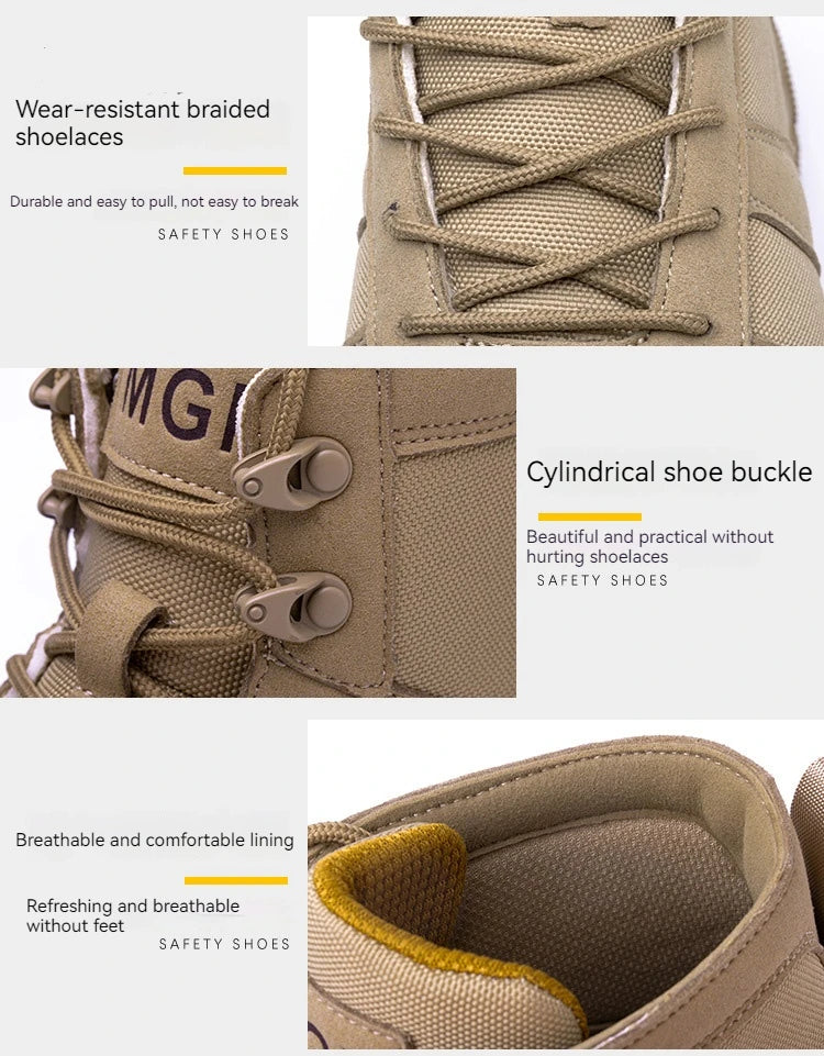 Safety Shoes Steel Toe Boots for Men Slip Resistant Hiking Boots