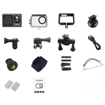 WiFi Action Camera 30m Waterproof Exercise Video Recorder 120° Wide Angle Underwater Camera with Accessories