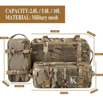 KRYDEX Tactical Modular Pouch Set Outdoor Backpack Organizer Travel Suitcase Packing Cubes Hunting Gear