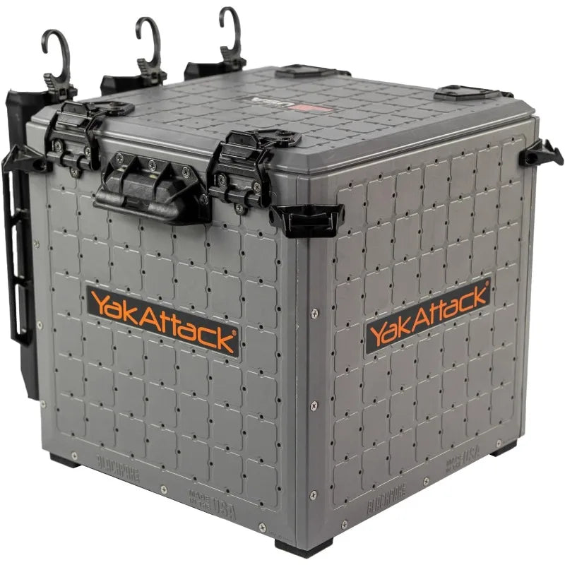 13" x 13" Fishing Crate with 3 Rod Holders - Battleship Grey