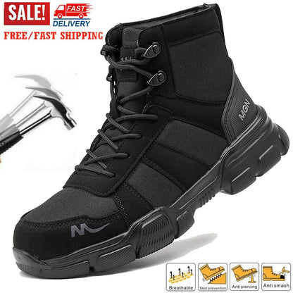 Safety Shoes Steel Toe Boots for Men Slip Resistant Hiking Boots