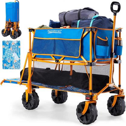 400L Collapsible Double Decker Beach Wagon with Brakes