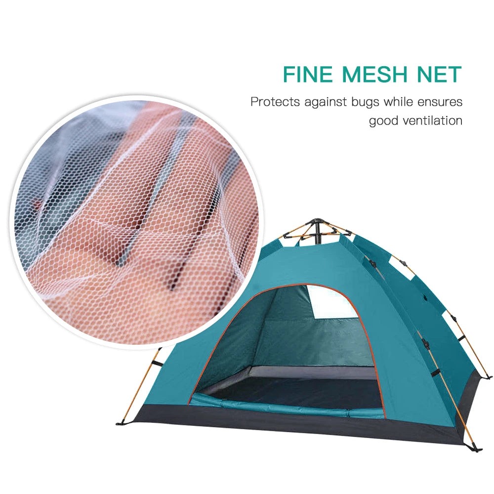 Instant Folding Fully Automatic Tent for Family. Water-resistant.