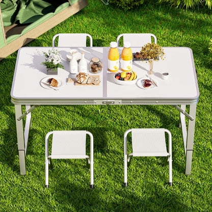 Outdoor table, portable folding table/chairs with handle