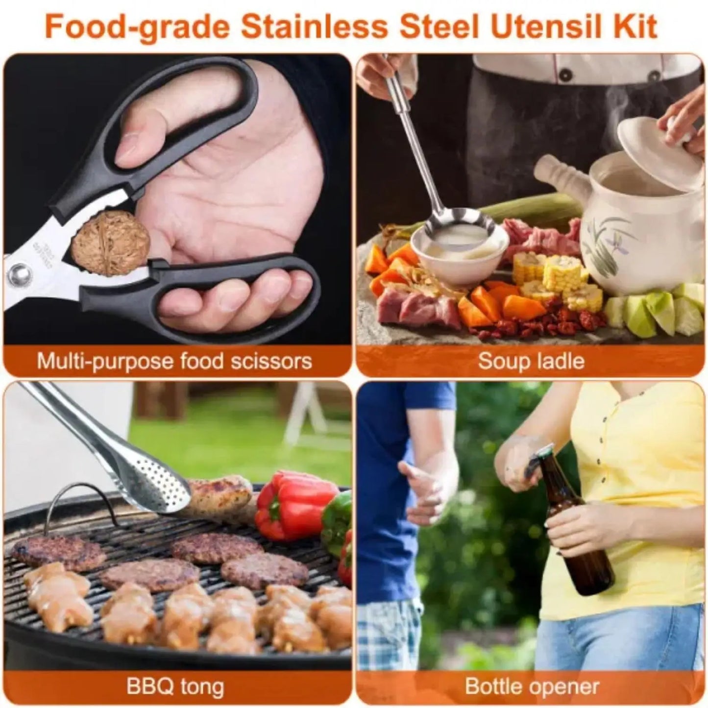 19pcs camping cooking kit  with storage bag