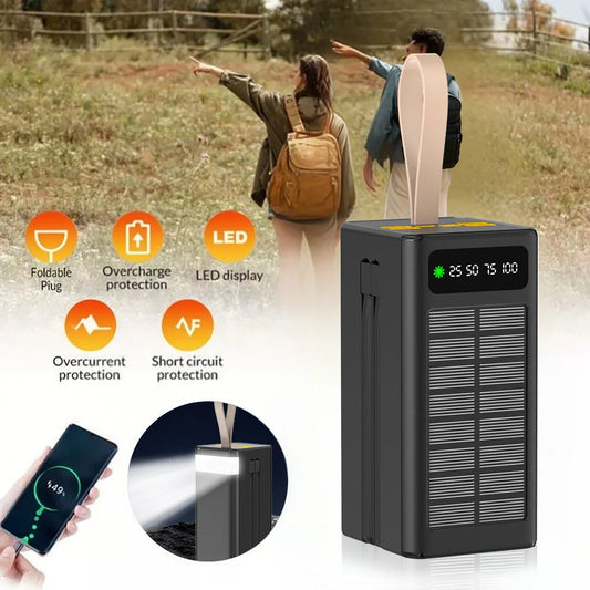 60000mAh large-capacity hanging solar charger, with LED power indicator, 7 input/output ports.
