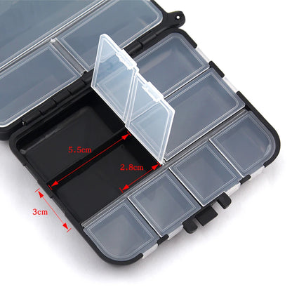 Portable Plastic Fishing Tackle Box- 2 Layers-12 Individual Spaces Container