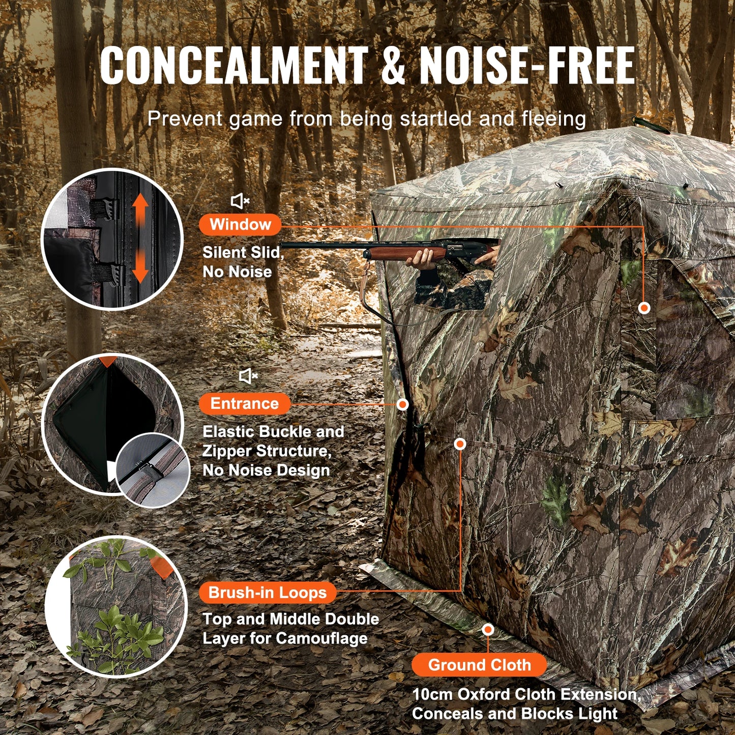 270° See Through 2-3 Person Pop Up Deer Blind for Hunting with Carrying Bag