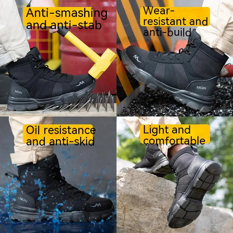 Safety Shoes Steel Toe Boots for Men Slip Resistant Hiking Boots