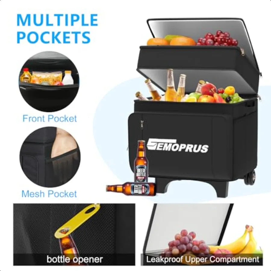 50 Can, Collapsible, Insulated, Waterproof cooler with Wheels and Handle