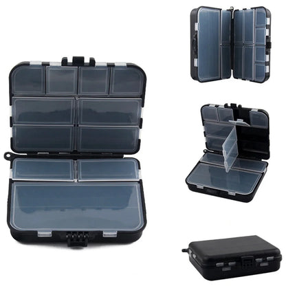 Portable Plastic Fishing Tackle Box- 2 Layers-12 Individual Spaces Container