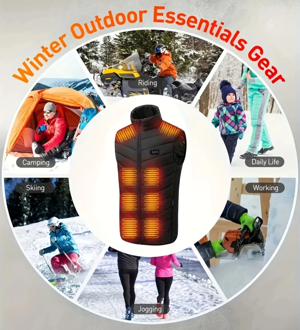 28/9 Areas Heated Vest Men/Womens Heated Camping Jacket